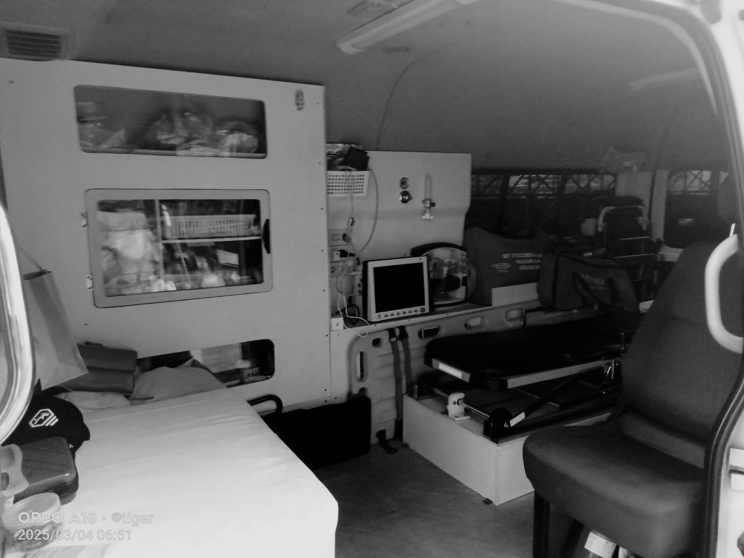 Interior of ambulance